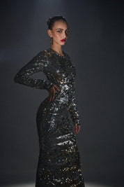 POLARIS long sparkle dress