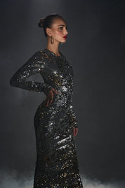 POLARIS long sparkle dress