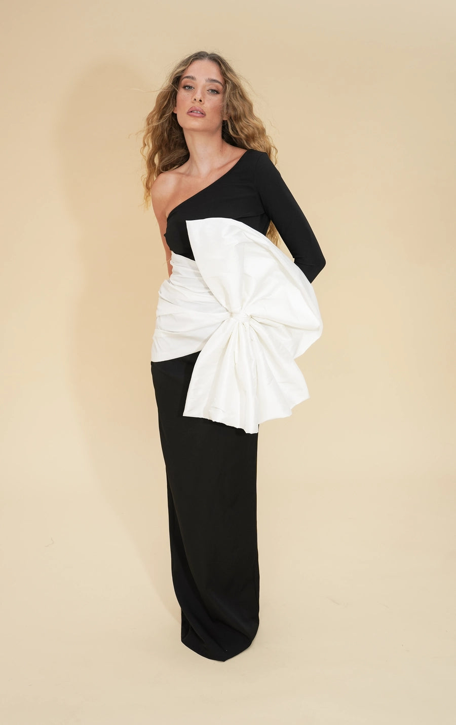 VANESSA Asymmetrical bow dress